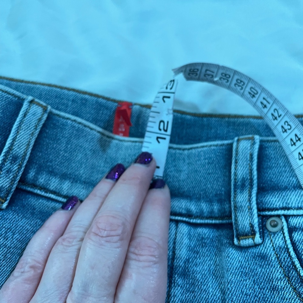 Spanx kick flare jeans indigo sky blue jeans LARGE back pockets pull on cotton - Picture 14 of 16